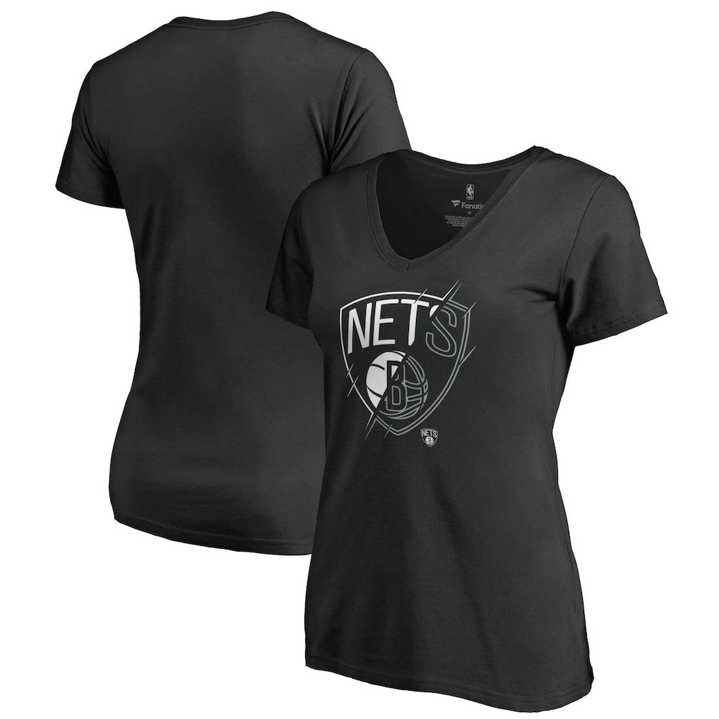 Brooklyn Nets Women's X-Ray Slim Fit V-Neck T-Shirt