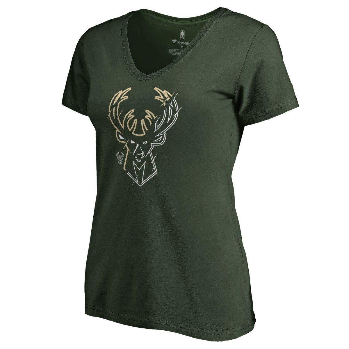 Milwaukee Bucks Women's X-Ray Slim Fit V-Neck T-Shirt