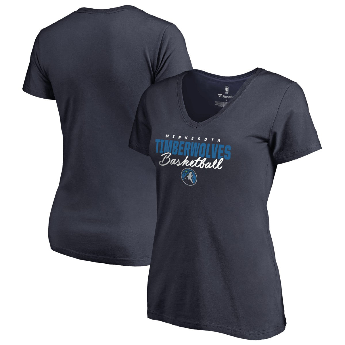 Minnesota Timberwolves Women's Script Assist V-Neck T-Shirt