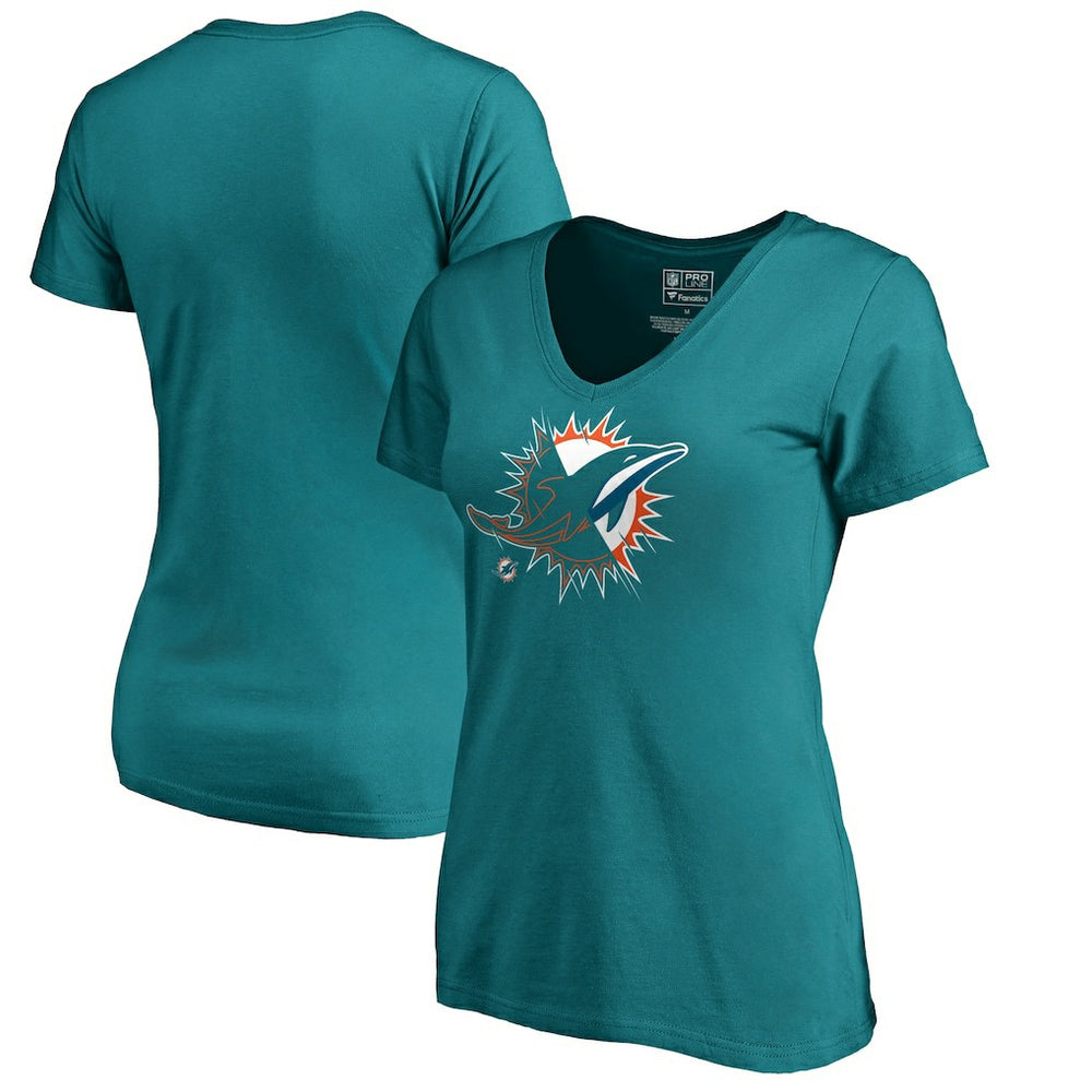 Women's X-Ray Slim Fit V-Neck T-Shirt - Miami Dolphins T-shirts