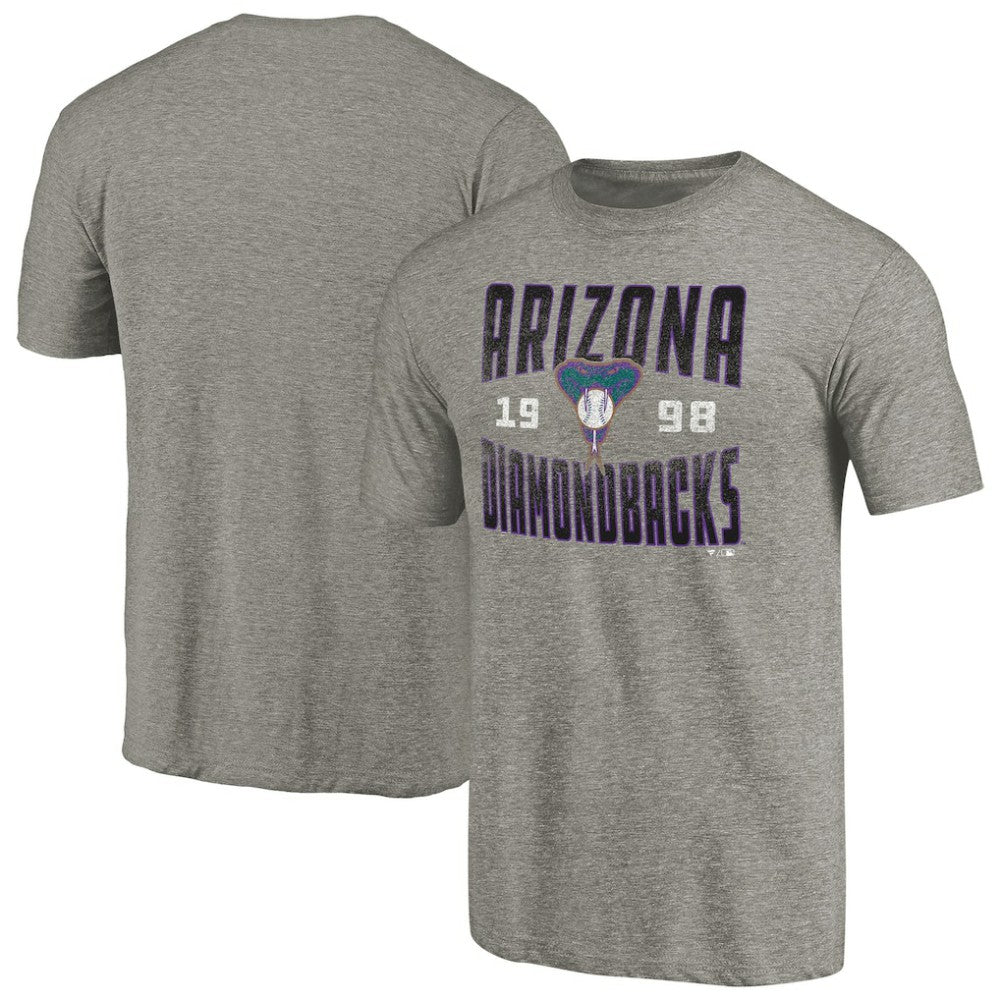 Gray Arizona Diamondbacks Cooperstown Collection Antique Stack Tri-Blend T-Shirt