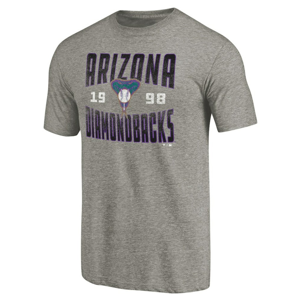 Gray Arizona Diamondbacks Cooperstown Collection Antique Stack Tri-Blend T-Shirt