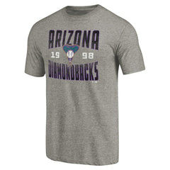 Gray Arizona Diamondbacks Cooperstown Collection Antique Stack Tri-Blend T-Shirt