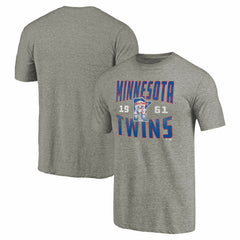 Gray Minnesota Twins Cooperstown Collection Antique Stack Tri-Blend T-Shirt