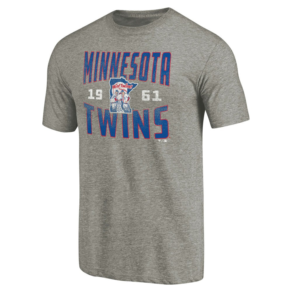 Gray Minnesota Twins Cooperstown Collection Antique Stack Tri-Blend T-Shirt