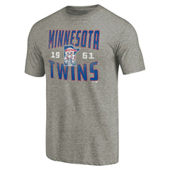 Gray Minnesota Twins Cooperstown Collection Antique Stack Tri-Blend T-Shirt