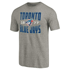 Gray Toronto Blue Jays Cooperstown Collection Antique Stack Tri-Blend T-Shirt