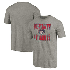 Gray Washington Nationals Cooperstown Collection Antique Stack Tri-Blend T-Shirt