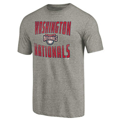 Gray Washington Nationals Cooperstown Collection Antique Stack Tri-Blend T-Shirt