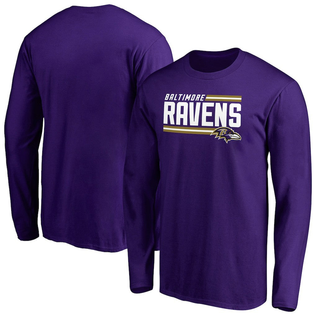 Iconic Collection On Side Stripe Long Sleeve T-Shirt - Baltimore Ravens T-shirts