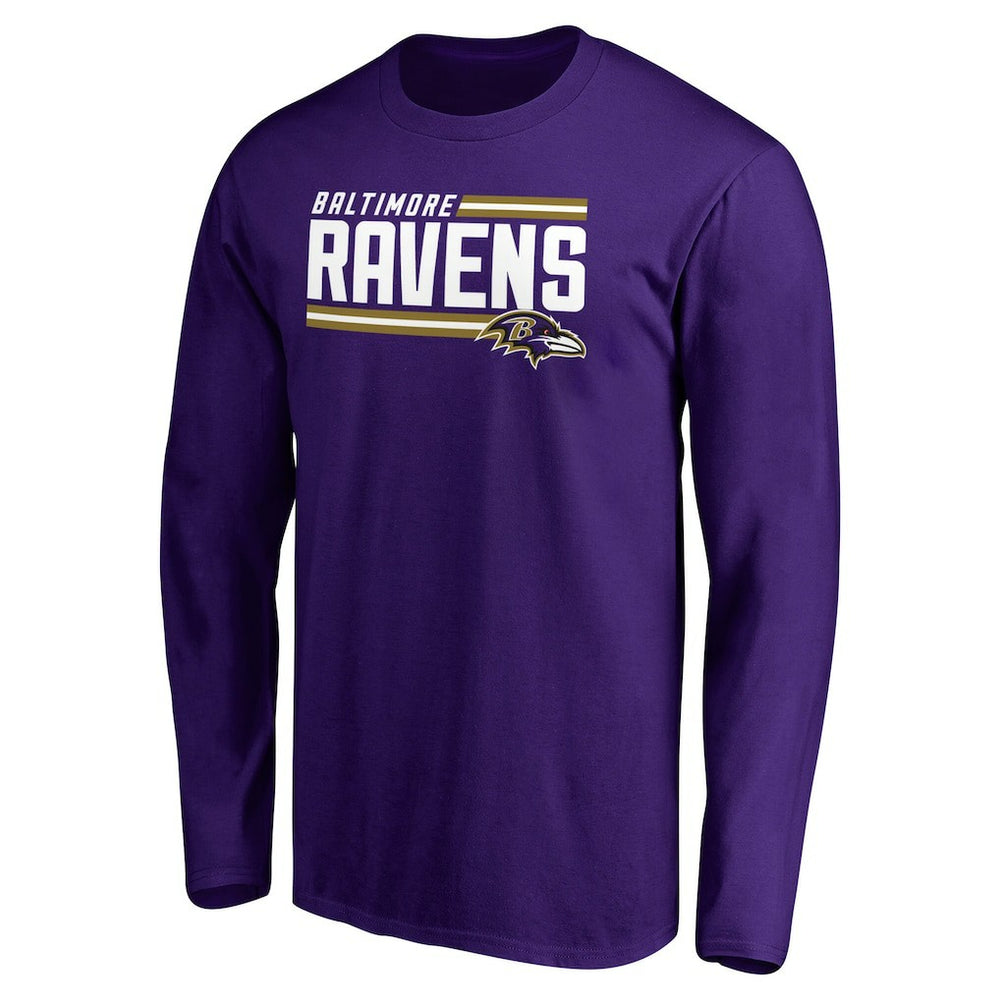 Iconic Collection On Side Stripe Long Sleeve T-Shirt - Baltimore Ravens T-shirts