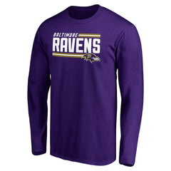 Iconic Collection On Side Stripe Long Sleeve T-Shirt - Baltimore Ravens T-shirts