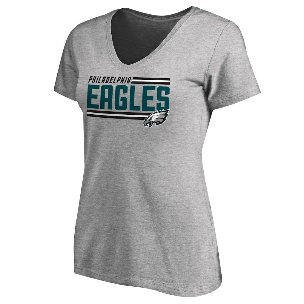 Women's Iconic Collection On Side Stripe V-Neck T-Shirt - Philadelphia Eagles T-shirts