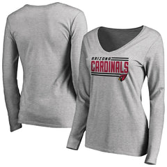 Women's Iconic Collection On Side Stripe Long Sleeve V-Neck T-Shirt - Arizona Cardinals T-shirts