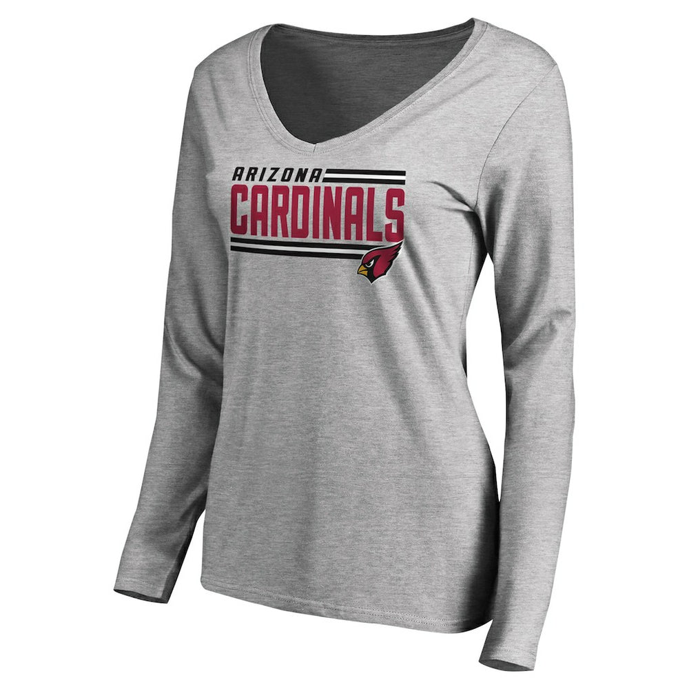 Women's Iconic Collection On Side Stripe Long Sleeve V-Neck T-Shirt - Arizona Cardinals T-shirts
