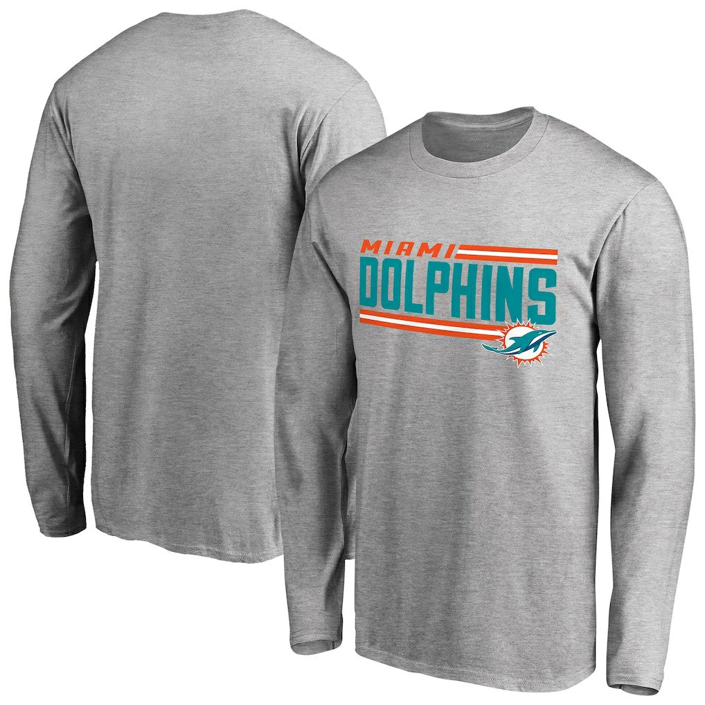 Iconic Collection On Side Stripe Long Sleeve T-Shirt - Miami Dolphins T-shirts