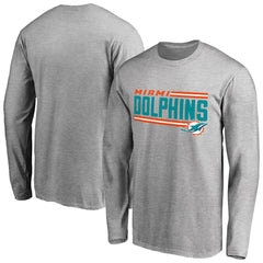 Iconic Collection On Side Stripe Long Sleeve T-Shirt - Miami Dolphins T-shirts