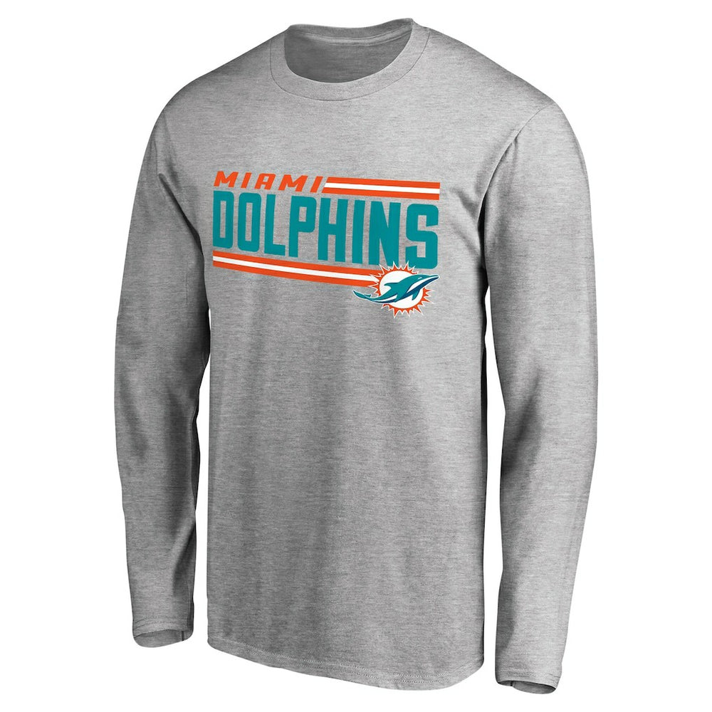 Iconic Collection On Side Stripe Long Sleeve T-Shirt - Miami Dolphins T-shirts