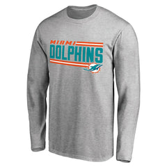 Iconic Collection On Side Stripe Long Sleeve T-Shirt - Miami Dolphins T-shirts