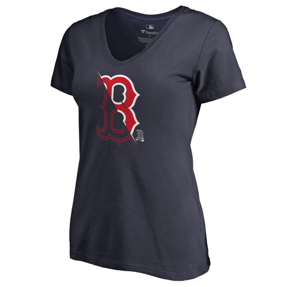 Navy Boston Red Sox Women's X-Ray V-Neck T-Shirt