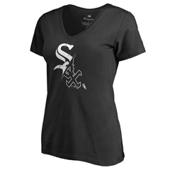 Black Chicago White Sox Women's X-Ray V-Neck T-Shirt