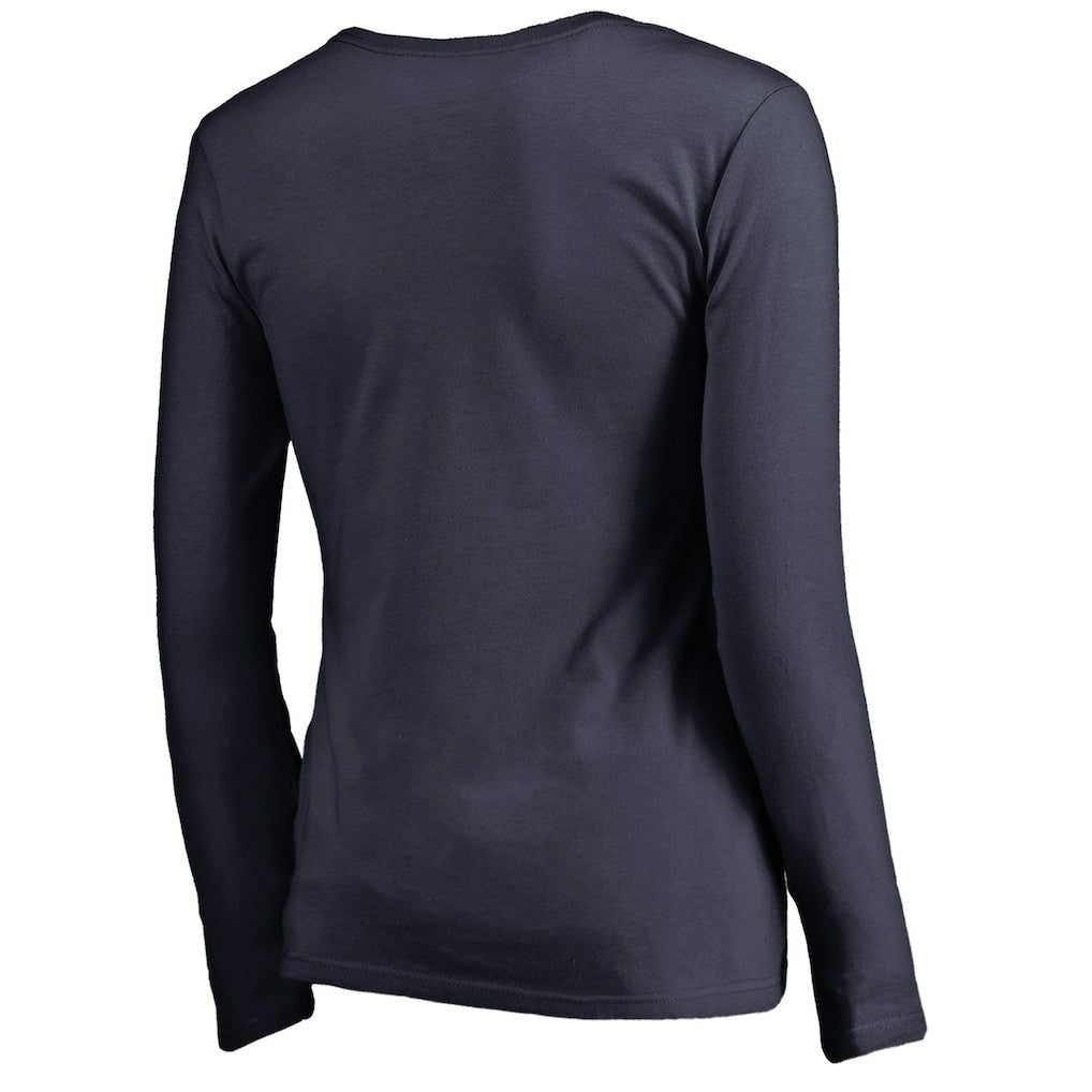 Women's Iconic Collection Script Assist Long Sleeve V-Neck T-Shirt - New England Patriots T-shirts