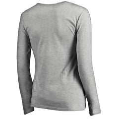 Women's Iconic Collection Script Assist Long Sleeve V-Neck T-Shirt - New York Giants T-shirts