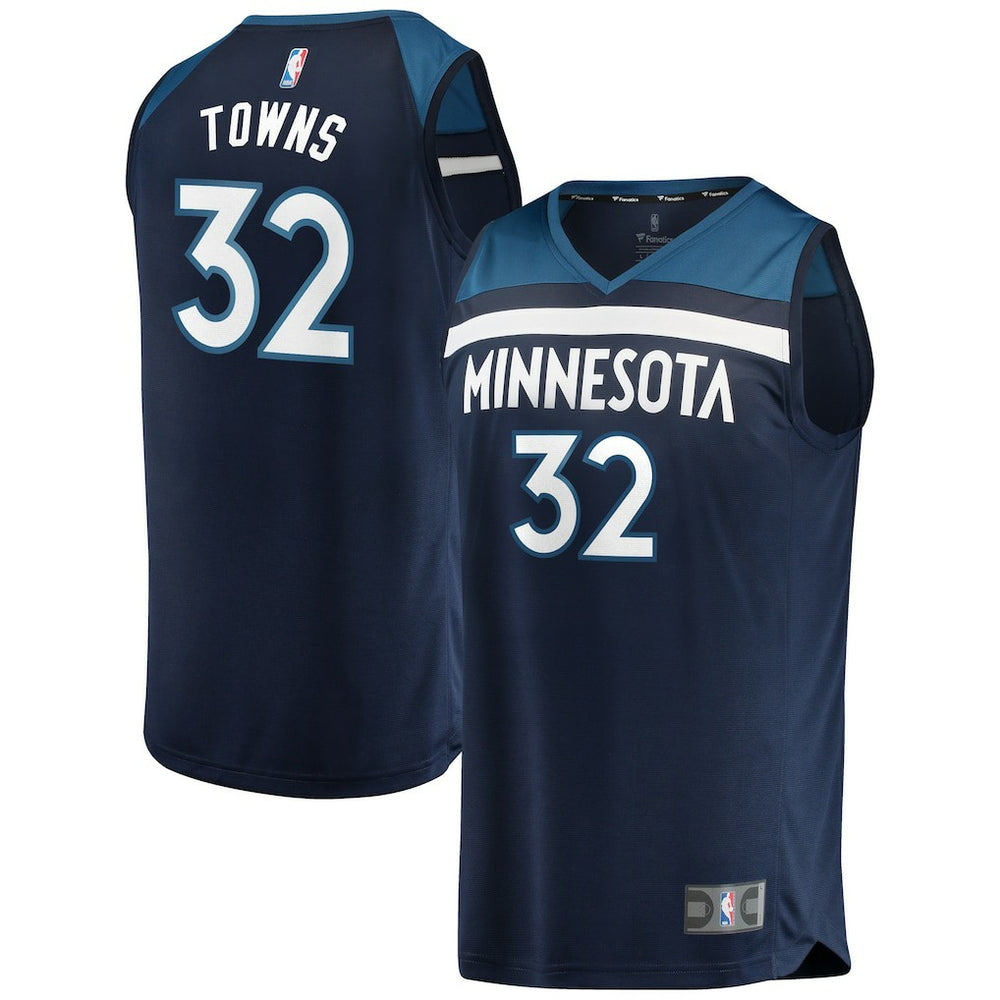 Fanatics Karl-Anthony Towns Minnesota Timberwolves Fast Break Replica Player Jersey Navy