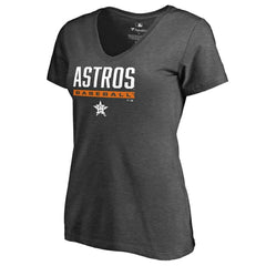 Ash Houston Astros Women's Win Stripe V-Neck T-Shirt