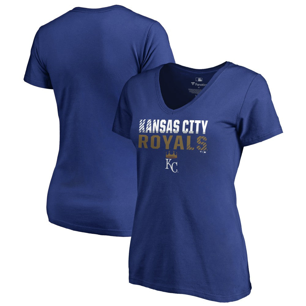 Royal Kansas City Royals Women's Fade Out V-Neck T-Shirt