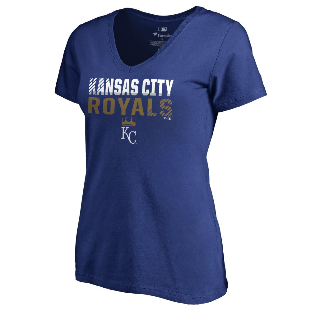 Royal Kansas City Royals Women's Fade Out V-Neck T-Shirt