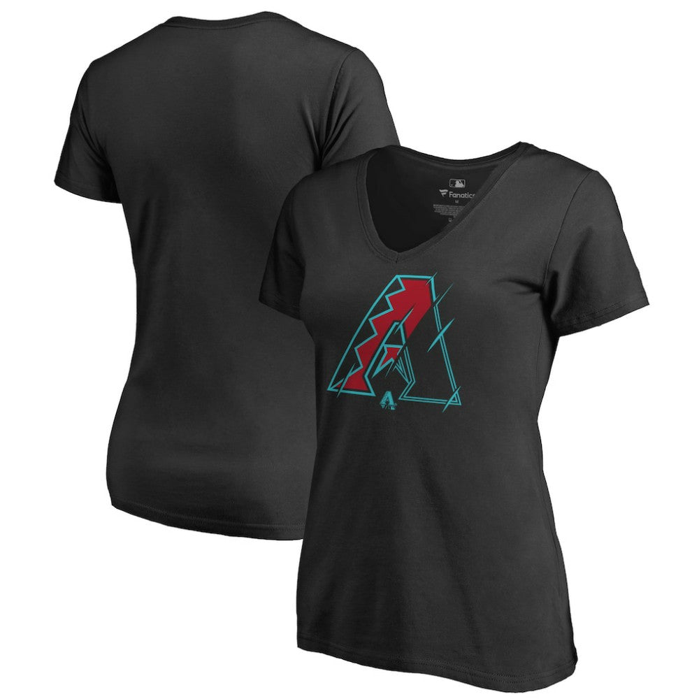 Black Arizona Diamondbacks Women's X-Ray V-Neck T-Shirt