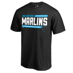 Black Miami Marlins Onside Stripe T-Shirt