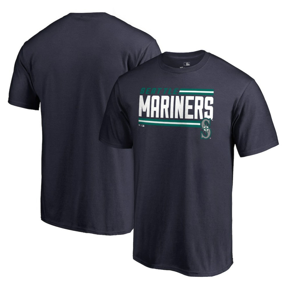 Navy Seattle Mariners Onside Stripe T-Shirt