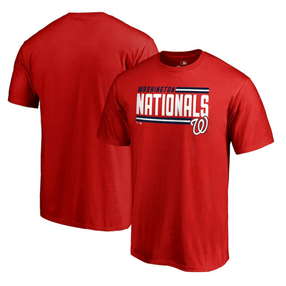 Red Washington Nationals Onside Stripe T-Shirt