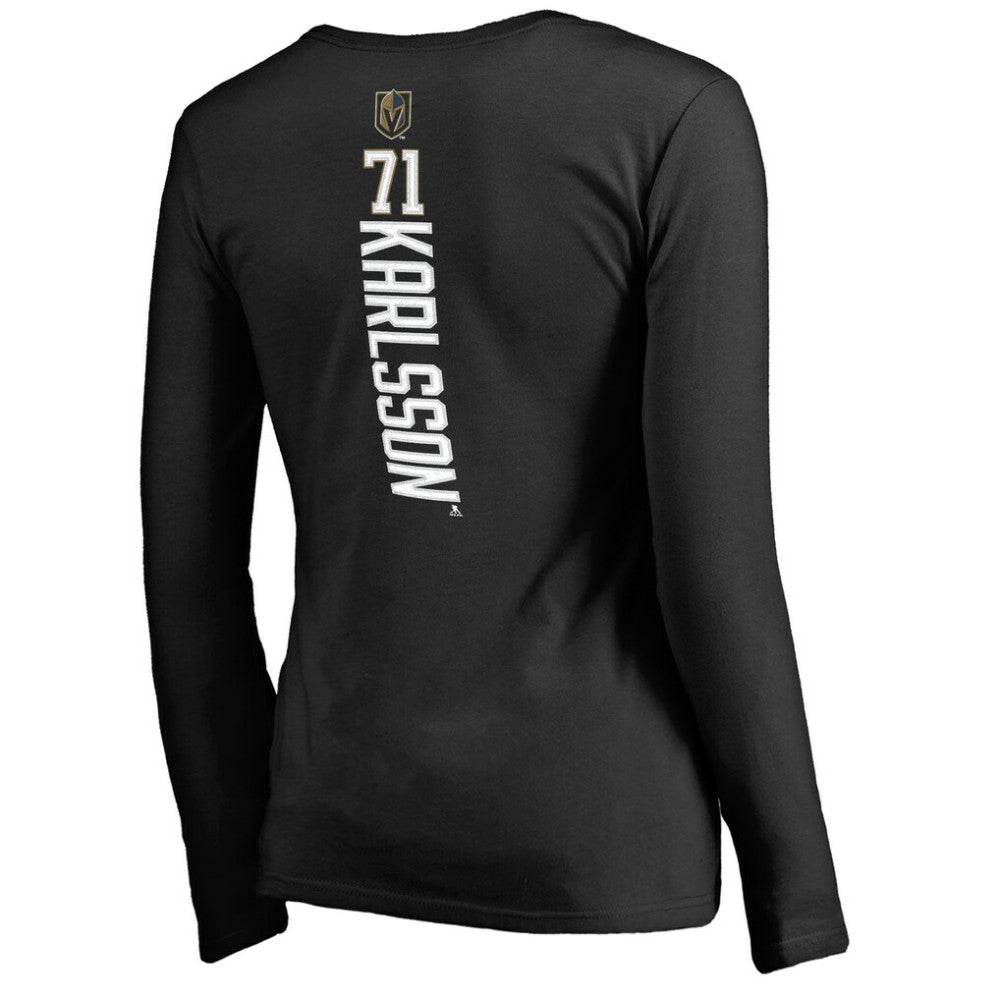 NHL William Karlsson Vegas Golden Knights Women's Backer V-Neck Long Sleeve T-Shirt