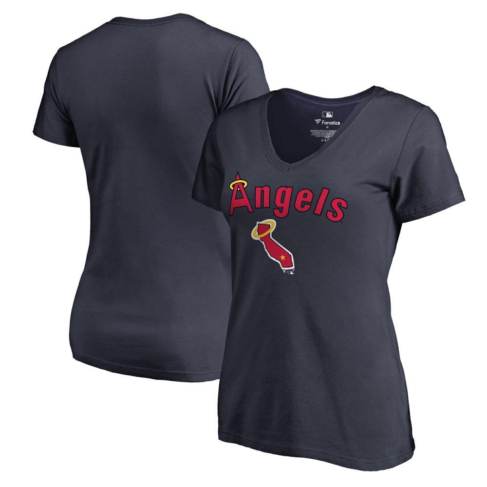 Navy California Angels Women's Core Wahconah V-Neck T-Shirt