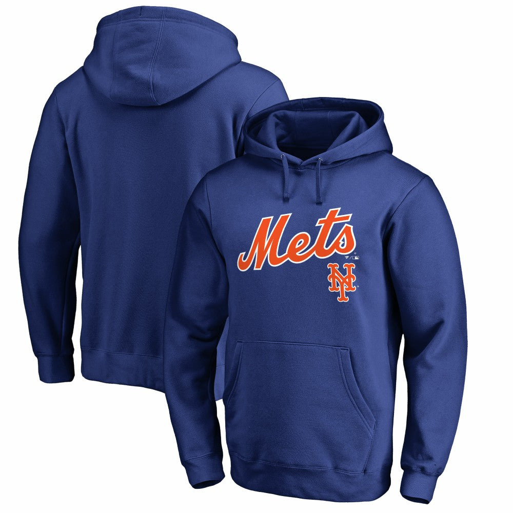 Royal New York Mets Team Lockup Fitted Pullover Hoodie