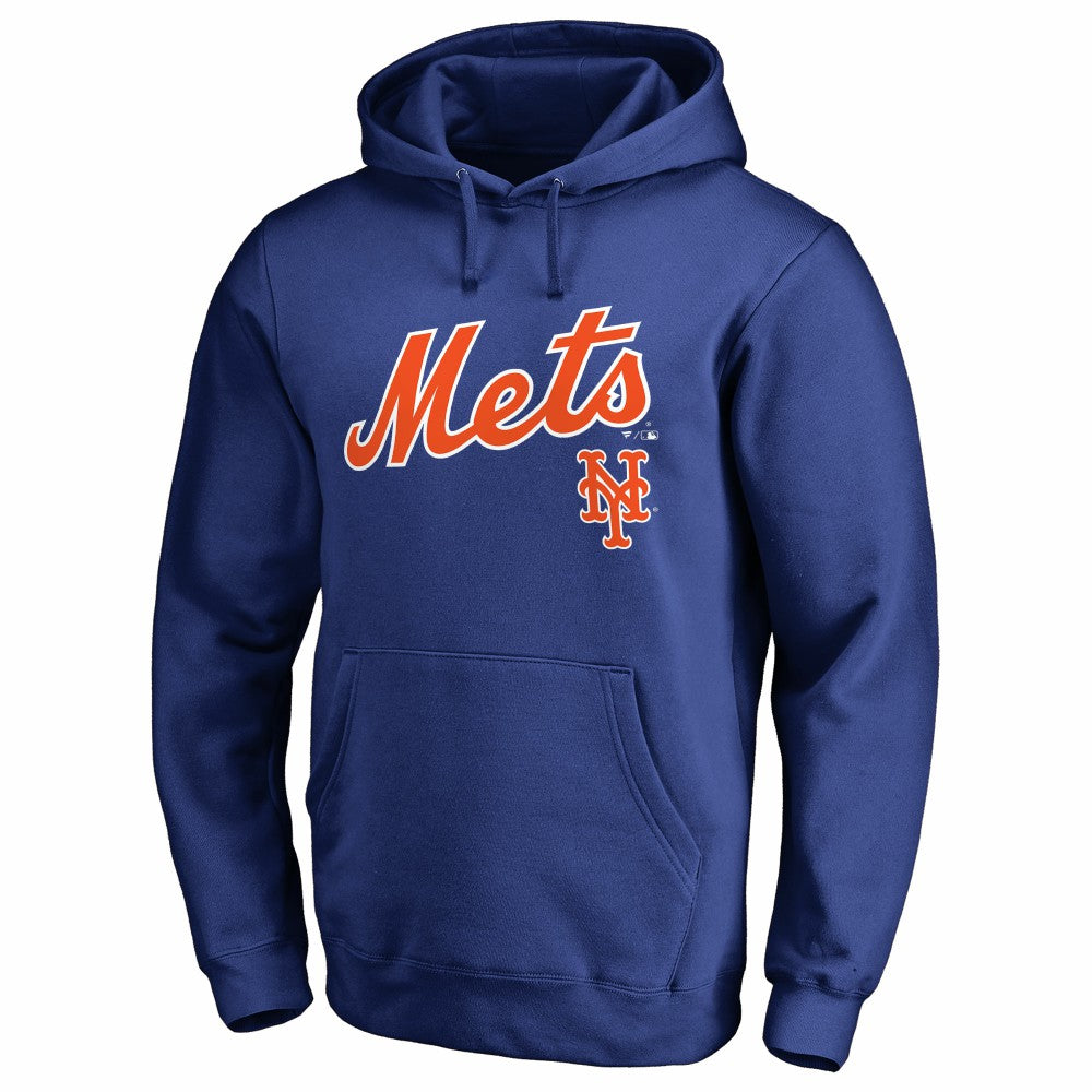Royal New York Mets Team Lockup Fitted Pullover Hoodie