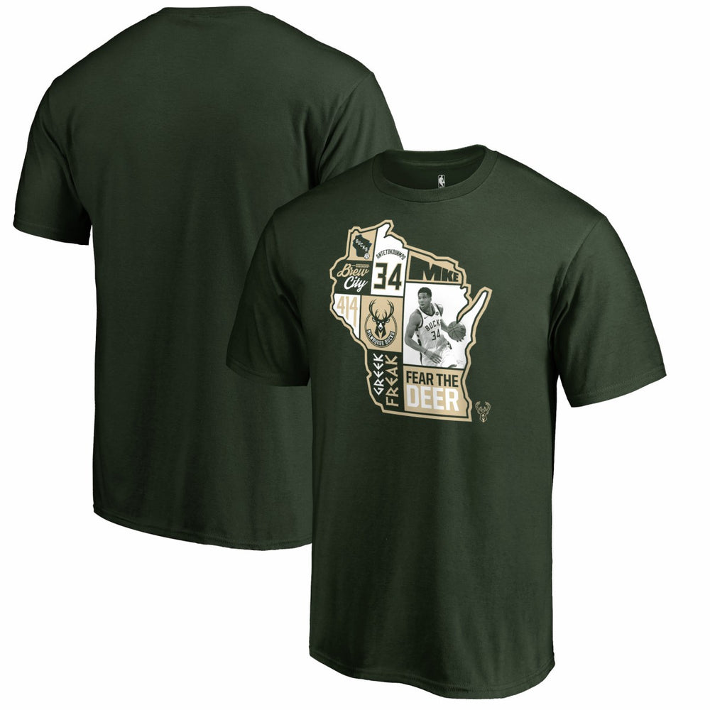Giannis Antetokounmpo Milwaukee Bucks Player State T-Shirt