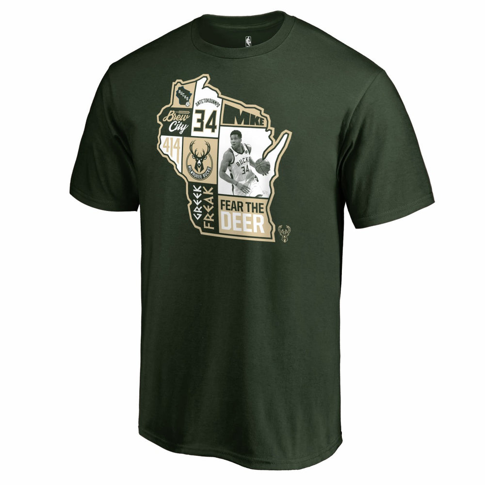 Giannis Antetokounmpo Milwaukee Bucks Player State T-Shirt