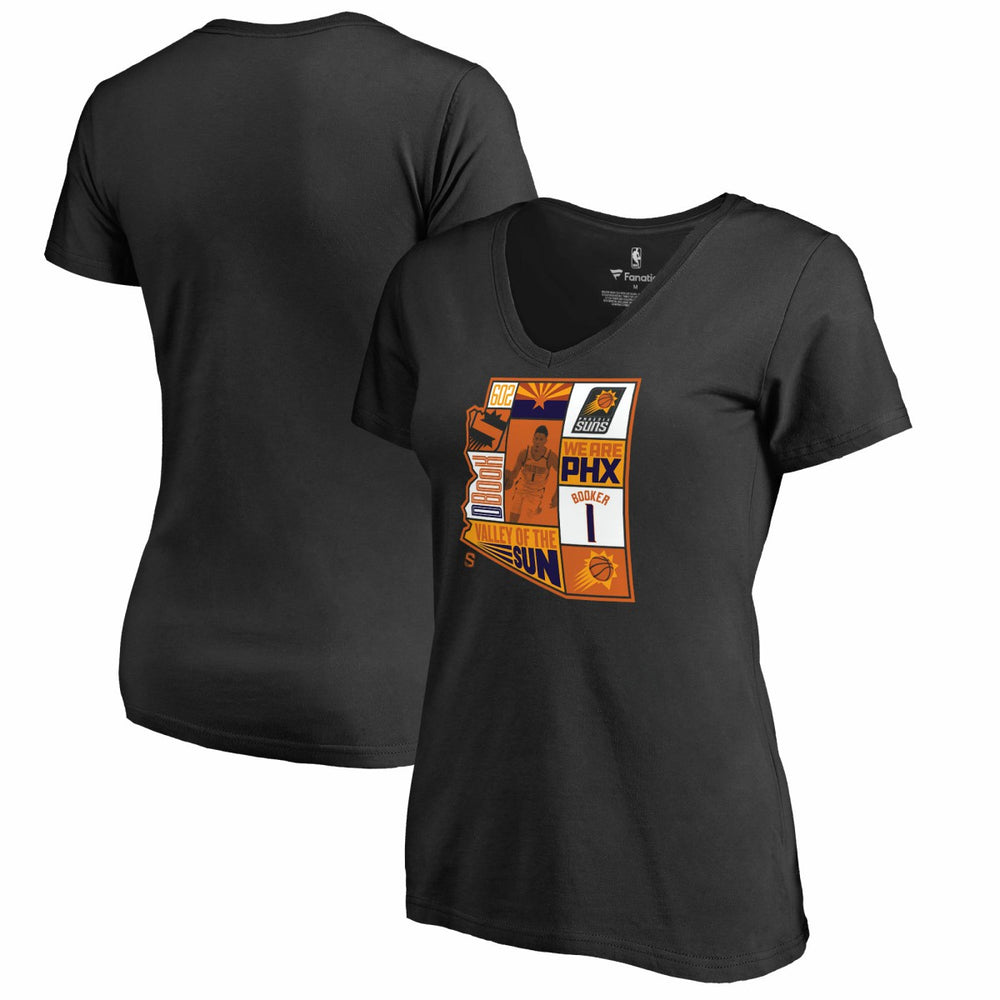 Devin Booker Phoenix Suns Women's Player State V-Neck T-Shirt