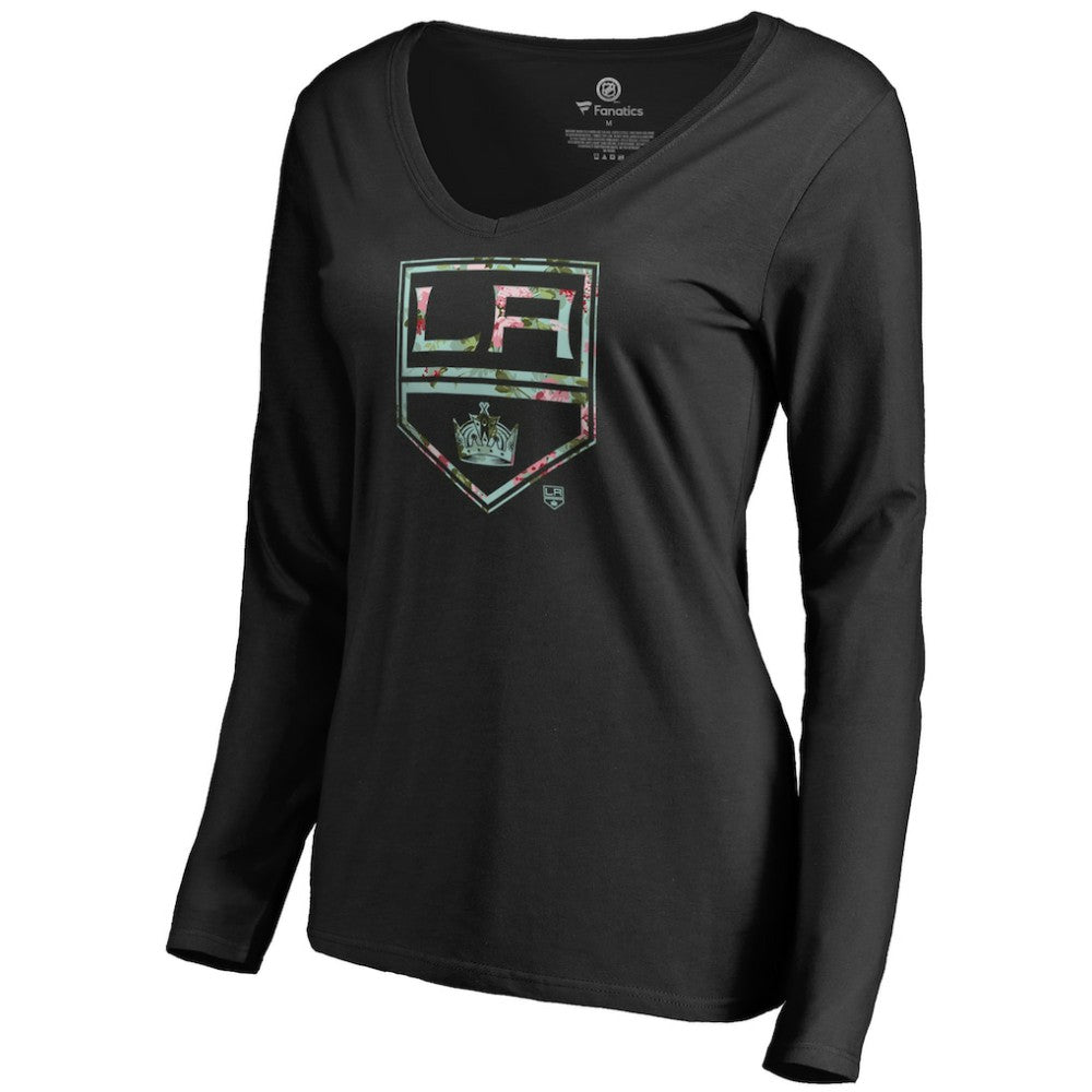 NHL Los Angeles Kings Women's Lovely Long Sleeve V-Neck T-Shirt