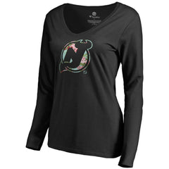NHL New Jersey Devils Women's Lovely Long Sleeve V-Neck T-Shirt