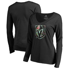 NHL Vegas Golden Knights Women's Lovely Long Sleeve V-Neck T-Shirt