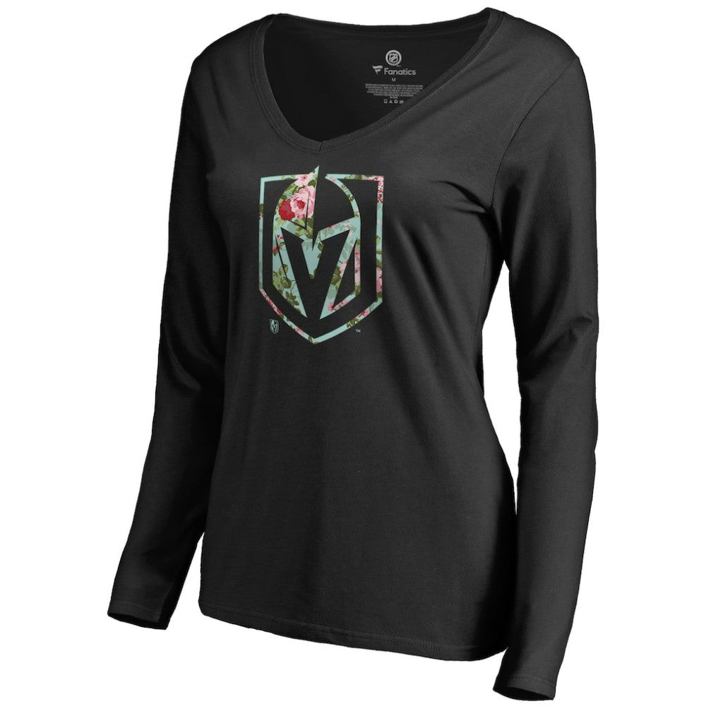 NHL Vegas Golden Knights Women's Lovely Long Sleeve V-Neck T-Shirt