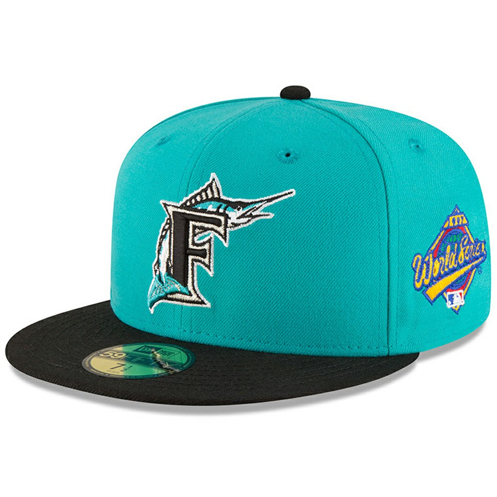 Aqua Florida Marlins New Era World Series Wool 59FIFTY Fitted Hat