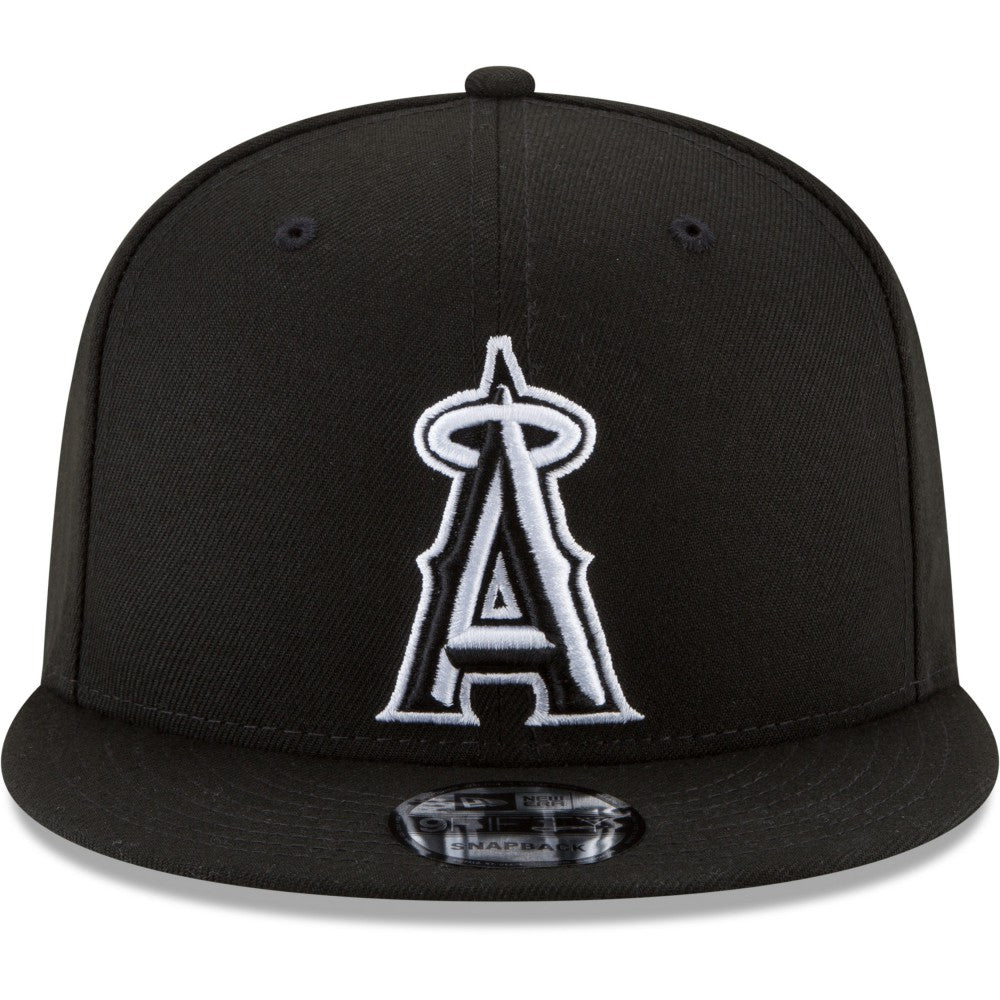 Black Los Angeles Angels New Era Black & White 9FIFTY Snapback Hat