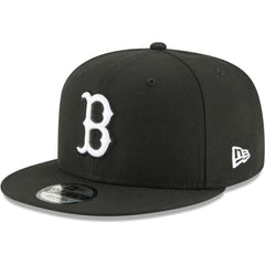 Black Boston Red Sox New Era Black & White 9FIFTY Snapback Hat