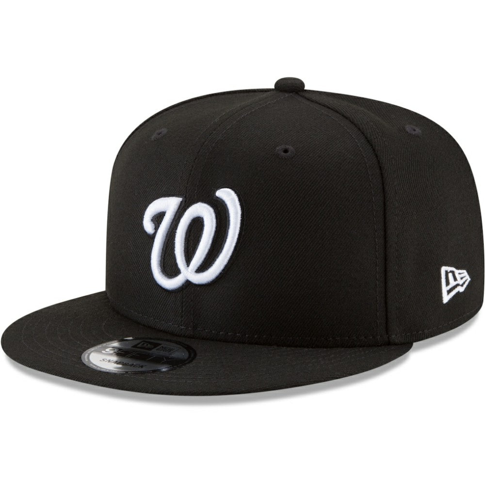 Black Washington Nationals New Era Black & White 9FIFTY Snapback Hat